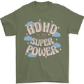 ADHD is My Superpower Mens T-Shirt 100% Cotton Military Green