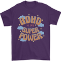 ADHD is My Superpower Mens T-Shirt 100% Cotton Purple