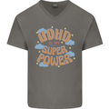 ADHD is My Superpower Mens V-Neck Cotton T-Shirt Charcoal