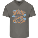 ADHD is My Superpower Mens V-Neck Cotton T-Shirt Charcoal