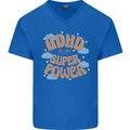 ADHD is My Superpower Mens V-Neck Cotton T-Shirt Royal Blue