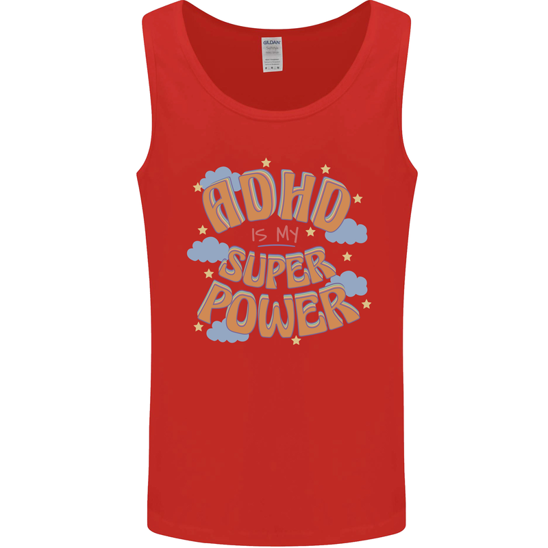 ADHD is My Superpower Mens Vest Tank Top Red