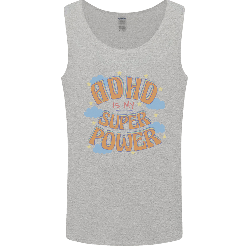 ADHD is My Superpower Mens Vest Tank Top Sports Grey