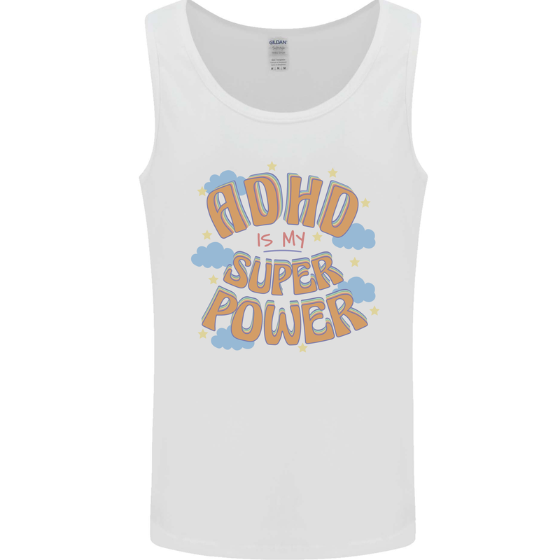 ADHD is My Superpower Mens Vest Tank Top White