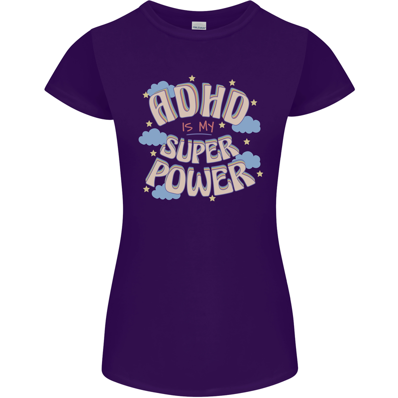 ADHD is My Superpower Womens Petite Cut T-Shirt Purple