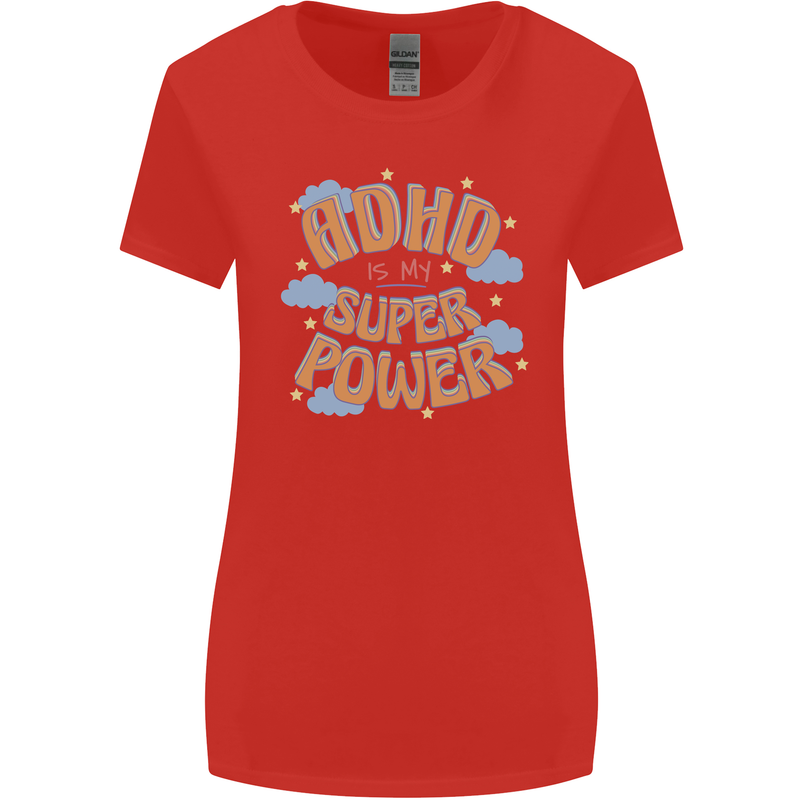 ADHD is My Superpower Womens Wider Cut T-Shirt Red