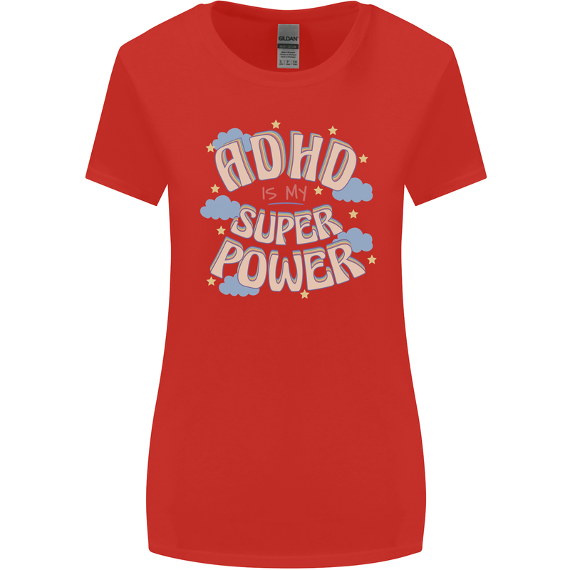 ADHD is My Superpower Womens Wider Cut T-Shirt Red