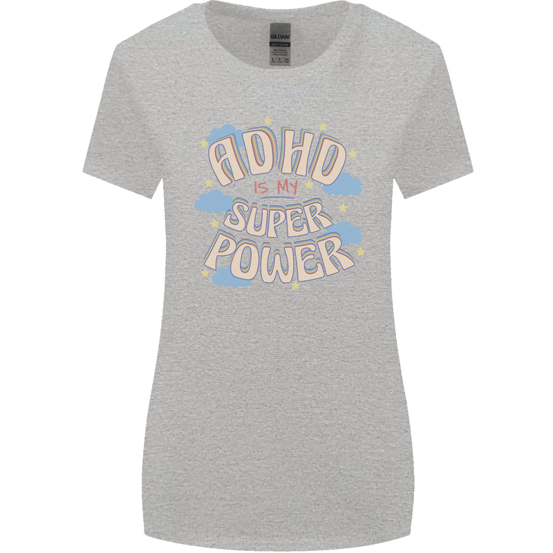 ADHD is My Superpower Womens Wider Cut T-Shirt Sports Grey