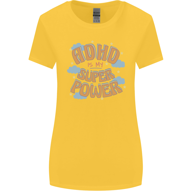 ADHD is My Superpower Womens Wider Cut T-Shirt Yellow