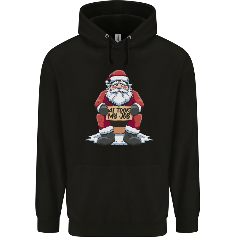 AI Took Santa's Job Funny Christmas Xmas Childrens Kids Hoodie Black