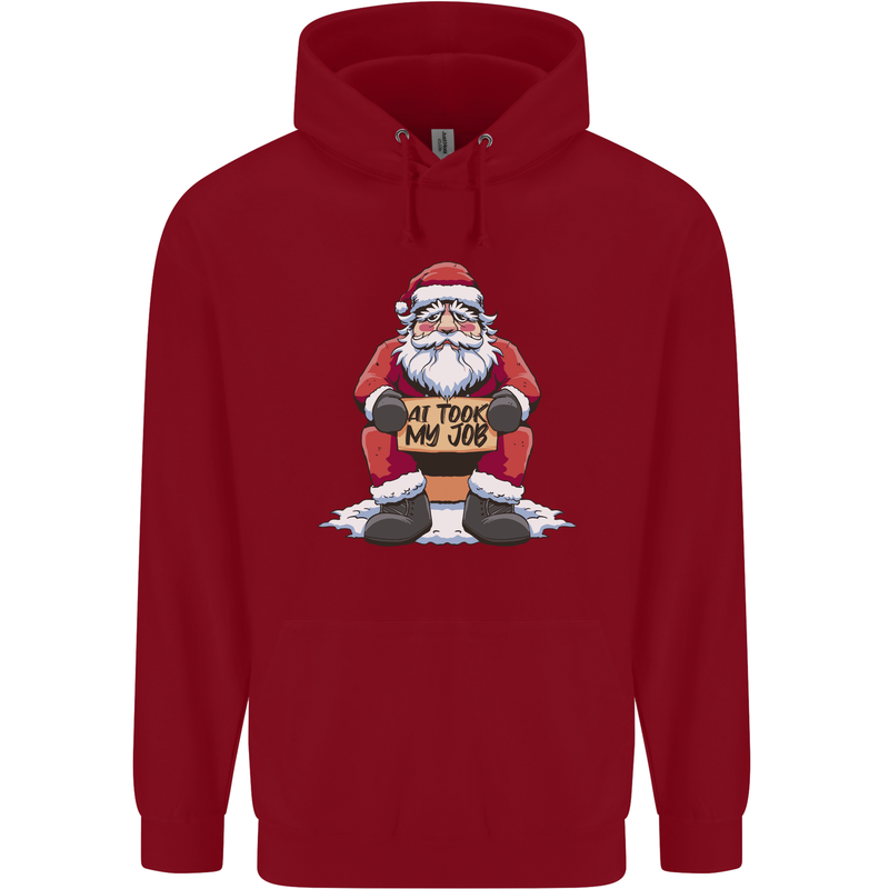 AI Took Santa's Job Funny Christmas Xmas Childrens Kids Hoodie Red
