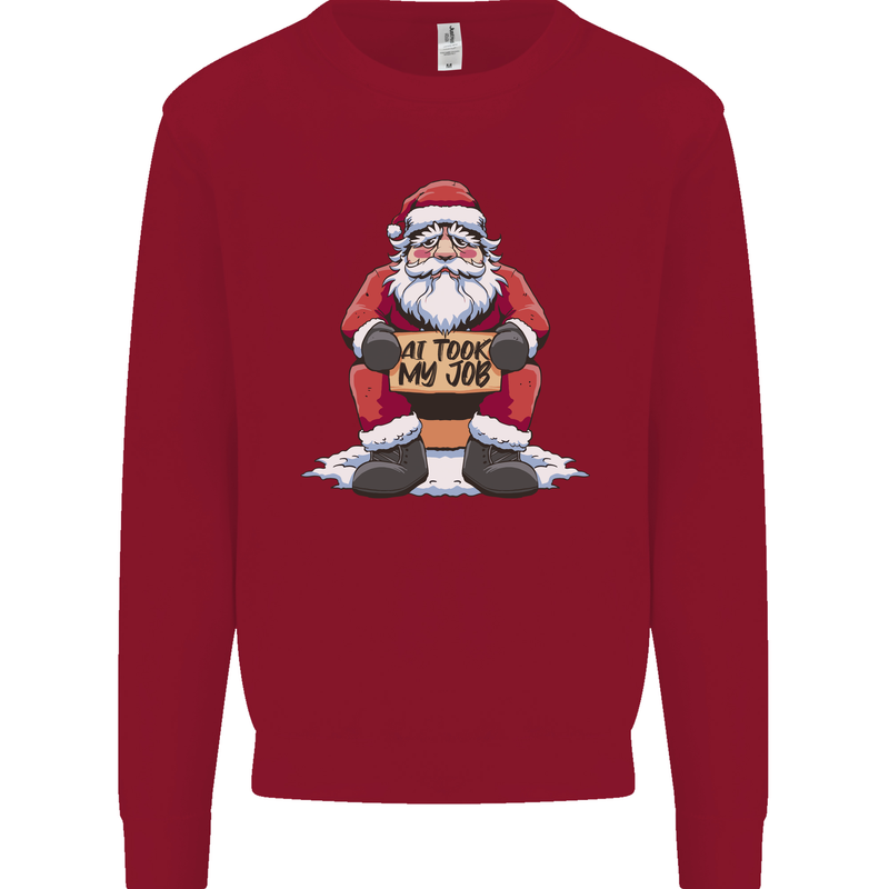 AI Took Santa's Job Funny Christmas Xmas Mens Sweatshirt Jumper Red