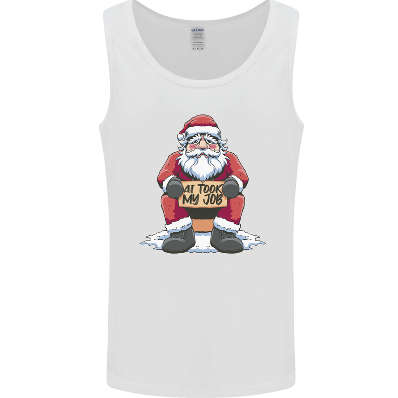 AI Took Santa's Job Funny Christmas Xmas Mens Vest Tank Top White