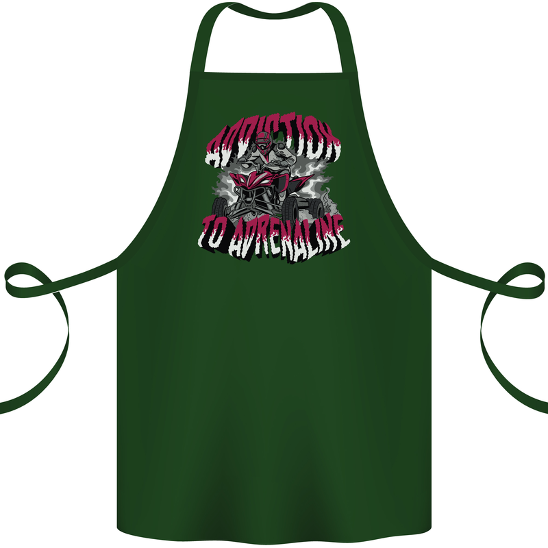 ATV Quad Biking Adrenaline Biker Off Road Cotton Apron 100% Organic Forest Green