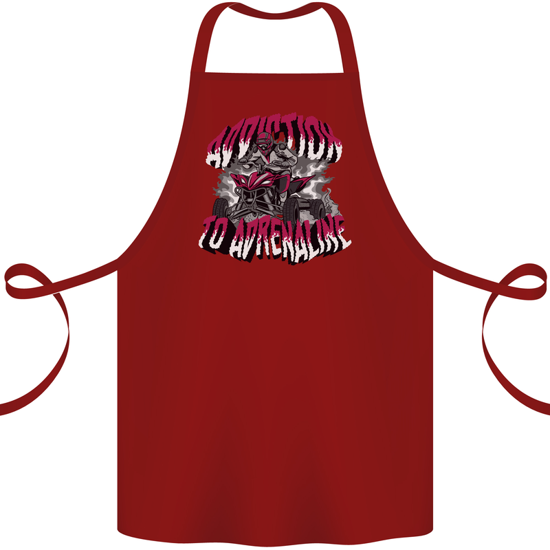 ATV Quad Biking Adrenaline Biker Off Road Cotton Apron 100% Organic Maroon