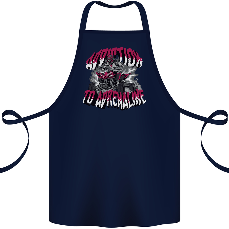 ATV Quad Biking Adrenaline Biker Off Road Cotton Apron 100% Organic Navy Blue