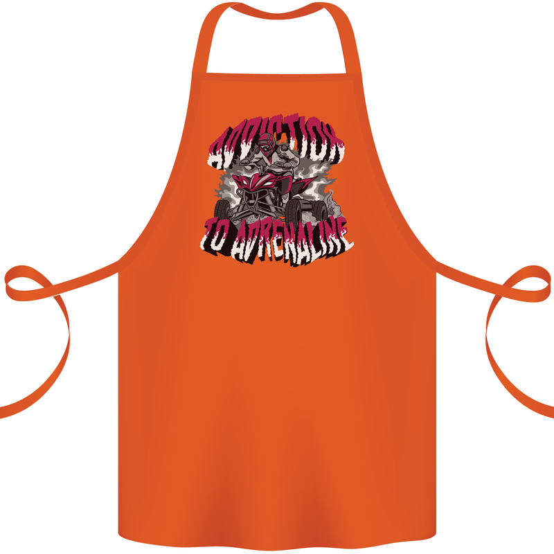 ATV Quad Biking Adrenaline Biker Off Road Cotton Apron 100% Organic Orange