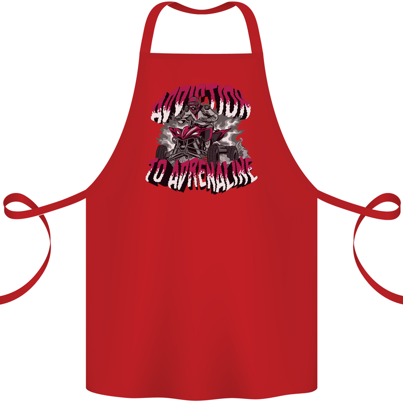 ATV Quad Biking Adrenaline Biker Off Road Cotton Apron 100% Organic Red