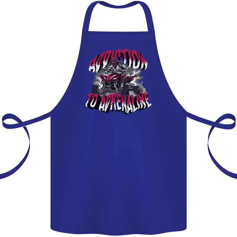 ATV Quad Biking Adrenaline Biker Off Road Cotton Apron 100% Organic Royal Blue