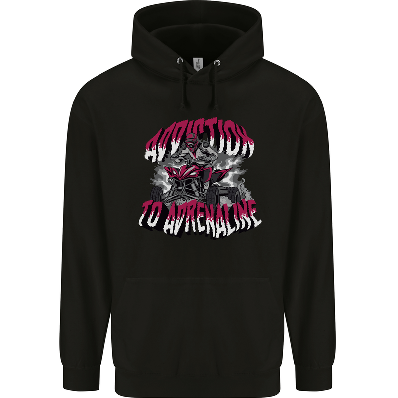 ATV Quad Biking Adrenaline Biker Off Road Mens 80% Cotton Hoodie Black