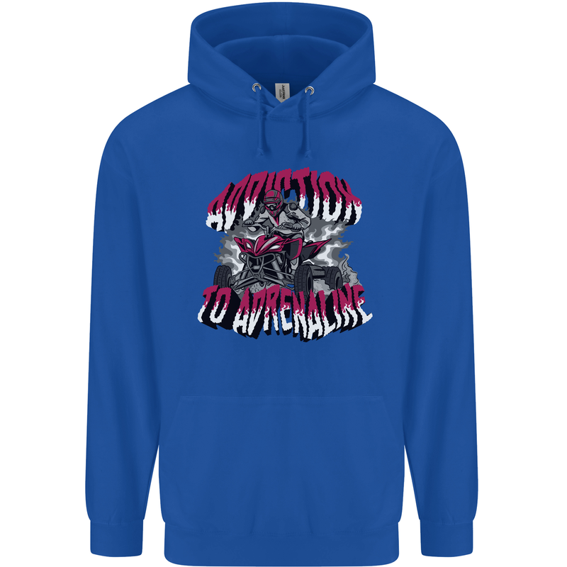 ATV Quad Biking Adrenaline Biker Off Road Mens 80% Cotton Hoodie Royal Blue