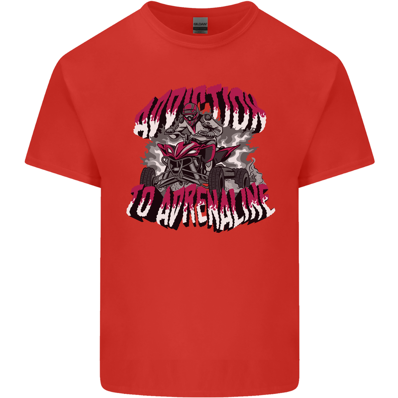 ATV Quad Biking Adrenaline Biker Off Road Mens Cotton T-Shirt Tee Top Red