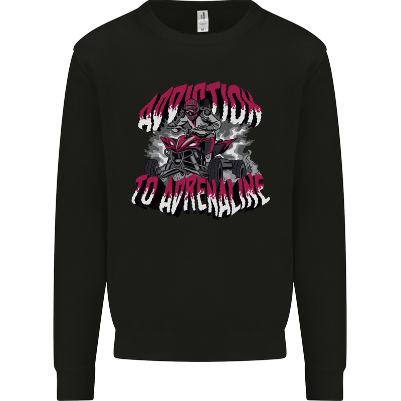ATV Quad Biking Adrenaline Biker Off Road Mens Sweatshirt Jumper Black