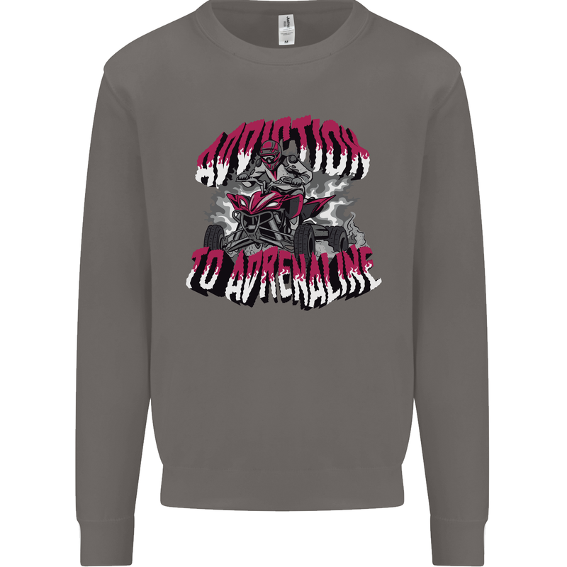 ATV Quad Biking Adrenaline Biker Off Road Mens Sweatshirt Jumper Charcoal