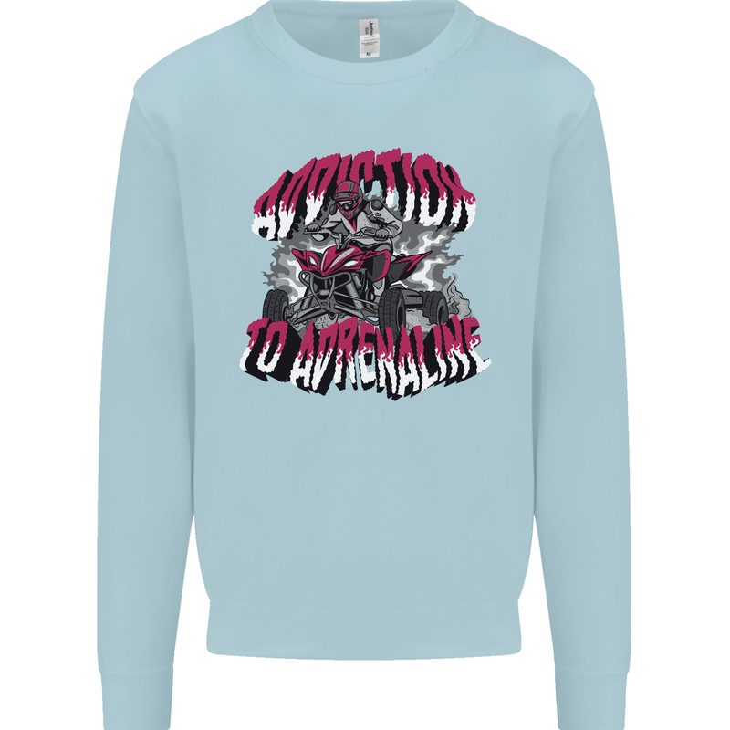 ATV Quad Biking Adrenaline Biker Off Road Mens Sweatshirt Jumper Light Blue