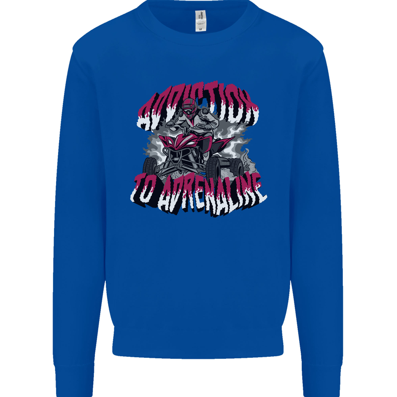 ATV Quad Biking Adrenaline Biker Off Road Mens Sweatshirt Jumper Royal Blue