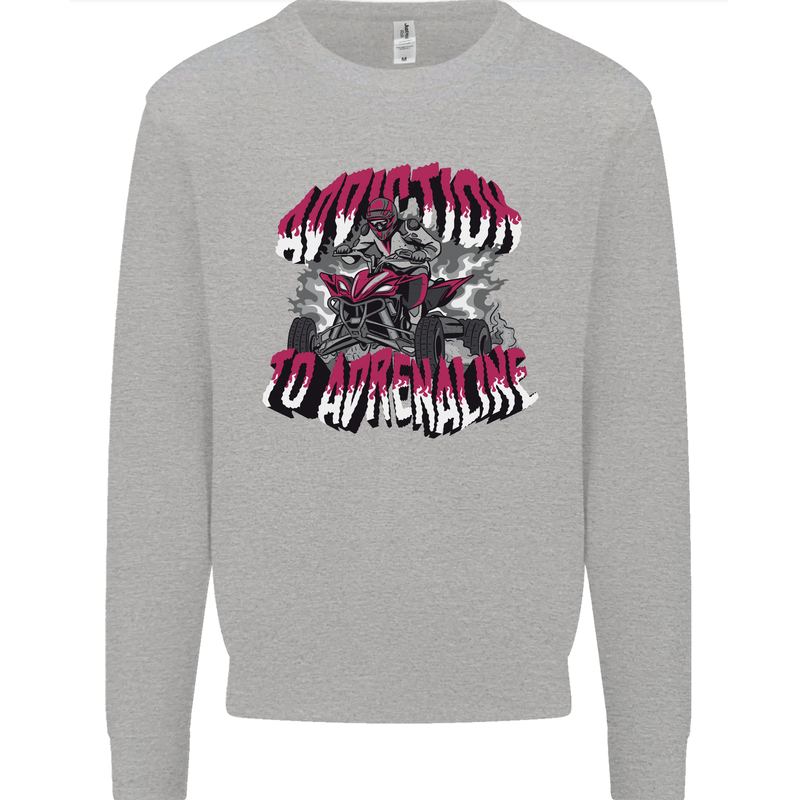 ATV Quad Biking Adrenaline Biker Off Road Mens Sweatshirt Jumper Sports Grey