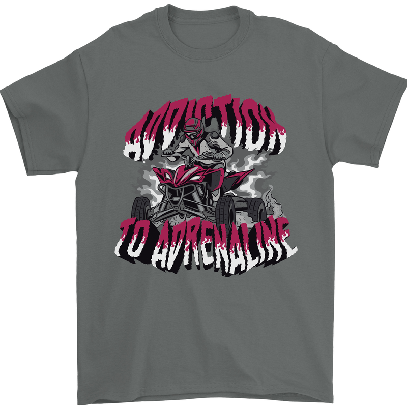 ATV Quad Biking Adrenaline Biker Off Road Mens T-Shirt 100% Cotton Charcoal