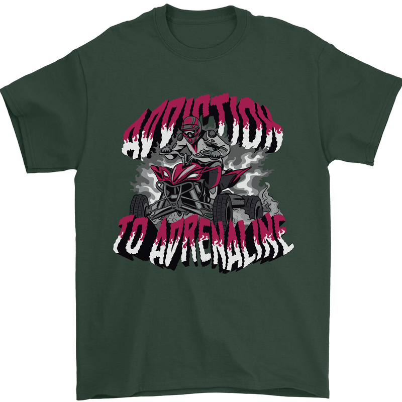 ATV Quad Biking Adrenaline Biker Off Road Mens T-Shirt 100% Cotton Forest Green