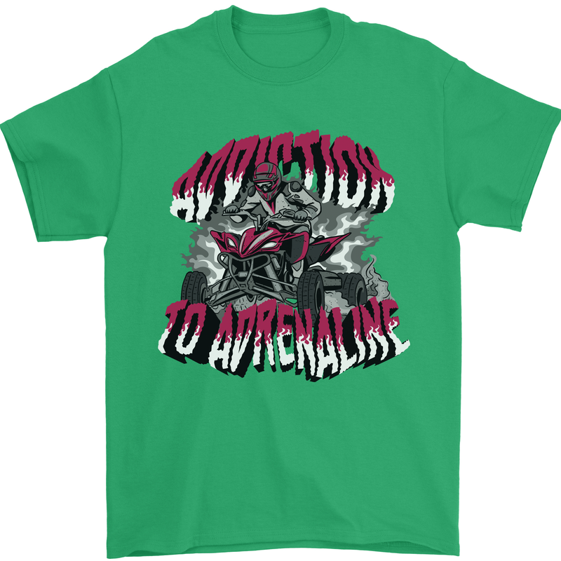 ATV Quad Biking Adrenaline Biker Off Road Mens T-Shirt 100% Cotton Irish Green