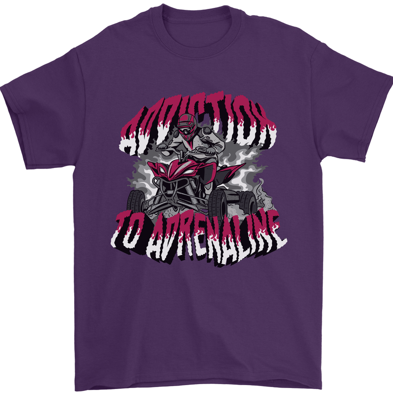 ATV Quad Biking Adrenaline Biker Off Road Mens T-Shirt 100% Cotton Purple