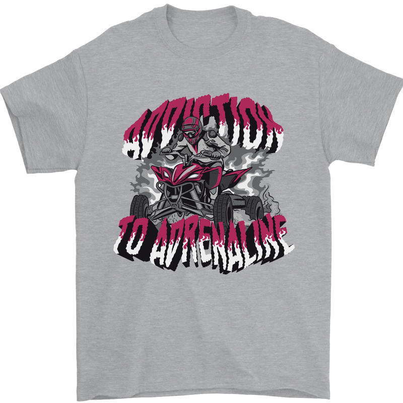 ATV Quad Biking Adrenaline Biker Off Road Mens T-Shirt 100% Cotton Sports Grey