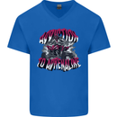 ATV Quad Biking Adrenaline Biker Off Road Mens V-Neck Cotton T-Shirt Royal Blue