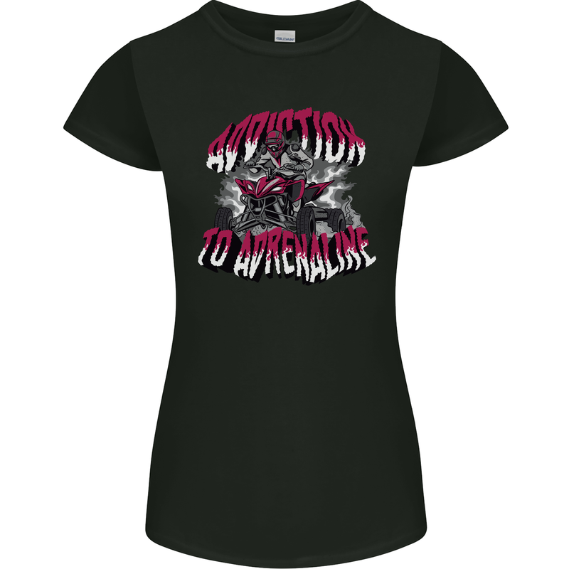 ATV Quad Biking Adrenaline Biker Off Road Womens Petite Cut T-Shirt Black