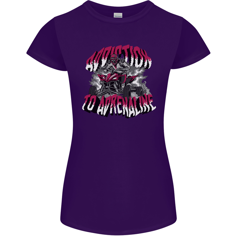 ATV Quad Biking Adrenaline Biker Off Road Womens Petite Cut T-Shirt Purple