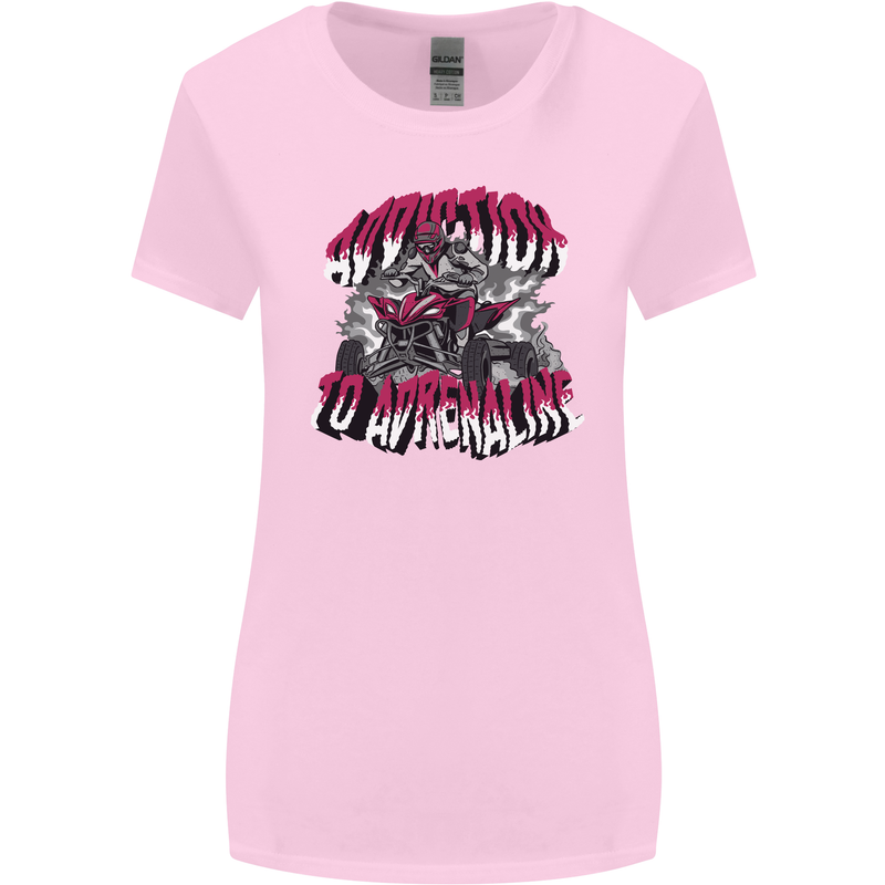 ATV Quad Biking Adrenaline Biker Off Road Womens Wider Cut T-Shirt Light Pink