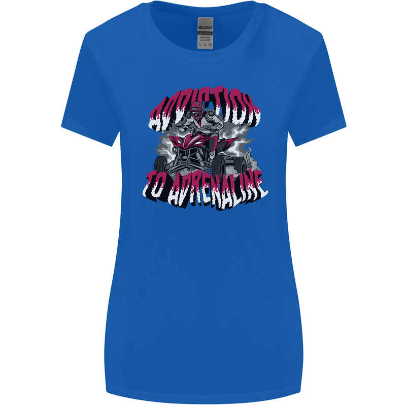 ATV Quad Biking Adrenaline Biker Off Road Womens Wider Cut T-Shirt Royal Blue