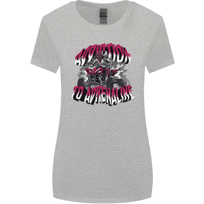 ATV Quad Biking Adrenaline Biker Off Road Womens Wider Cut T-Shirt Sports Grey