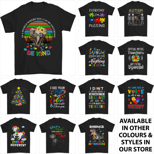 a group of t - shirts with different designs on them