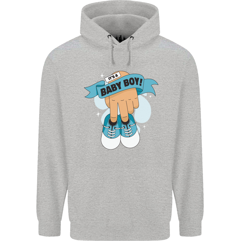 A Baby Boy Gender Reveal Christening Pregnancy Childrens Kids Hoodie Sports Grey