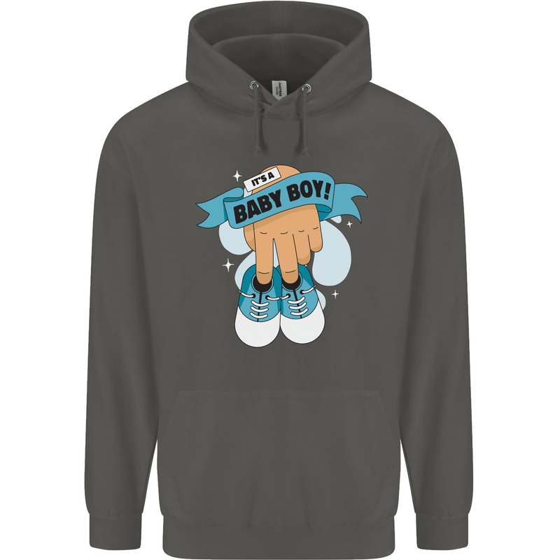 A Baby Boy Gender Reveal Christening Pregnancy Childrens Kids Hoodie Storm Grey