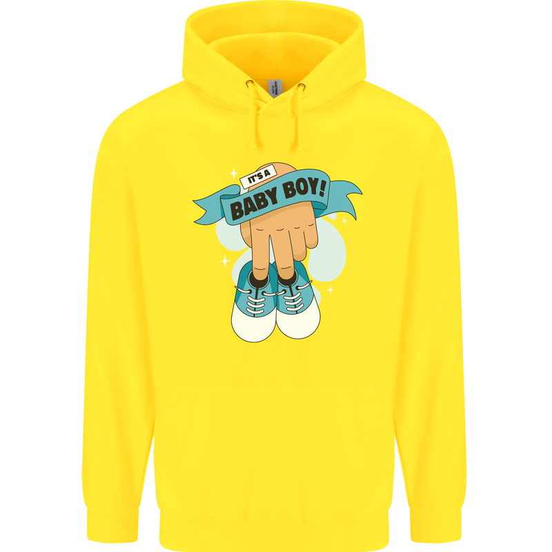 A Baby Boy Gender Reveal Christening Pregnancy Childrens Kids Hoodie Yellow