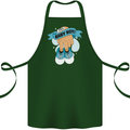 A Baby Boy Gender Reveal Christening Pregnancy Cotton Apron 100% Organic Forest Green