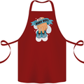 A Baby Boy Gender Reveal Christening Pregnancy Cotton Apron 100% Organic Maroon