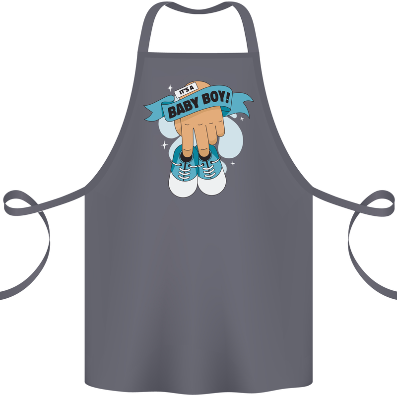 A Baby Boy Gender Reveal Christening Pregnancy Cotton Apron 100% Organic Steel