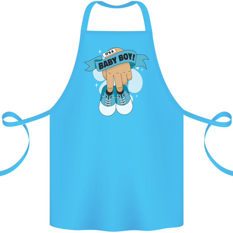 A Baby Boy Gender Reveal Christening Pregnancy Cotton Apron 100% Organic Turquoise